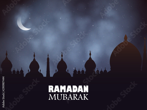 easy to edit vector illustration of Islamic celebration background with text Ramadan Kareem
