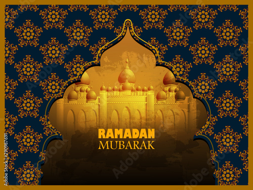 easy to edit vector illustration of Islamic celebration background with text Ramadan Kareem