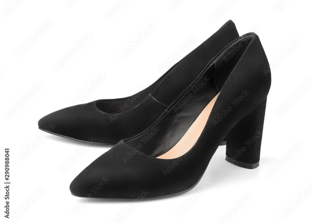 Pair of black female suede shoes Pair of black female suede shoes