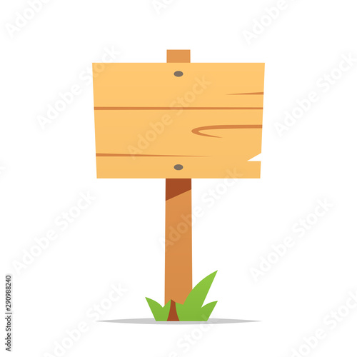 Wooden signboard vector isolated illustration