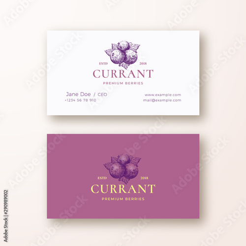Fototapeta Black Currant Abstract Vector Logo and Business Card Template