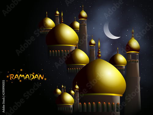easy to edit vector illustration of Islamic celebration background with text Ramadan Kareem