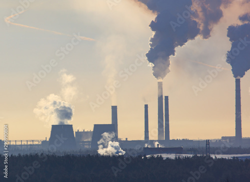 Smoke from the pipes of a metallurgical plant