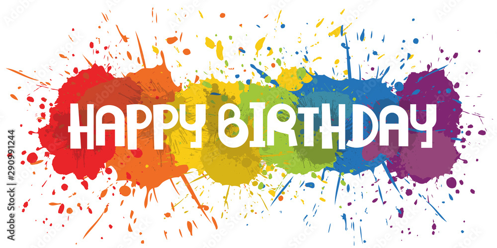 Paint Splat Happy Birthday Stock Vector Adobe Stock