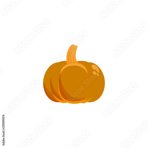 Ripe pumpkin vector icon. Close-up orange pumpkin icon. Thanksgiving is a tra...