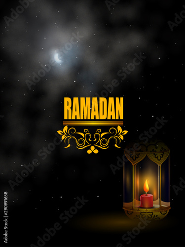 easy to edit vector illustration of Islamic celebration background with text Ramadan Kareem