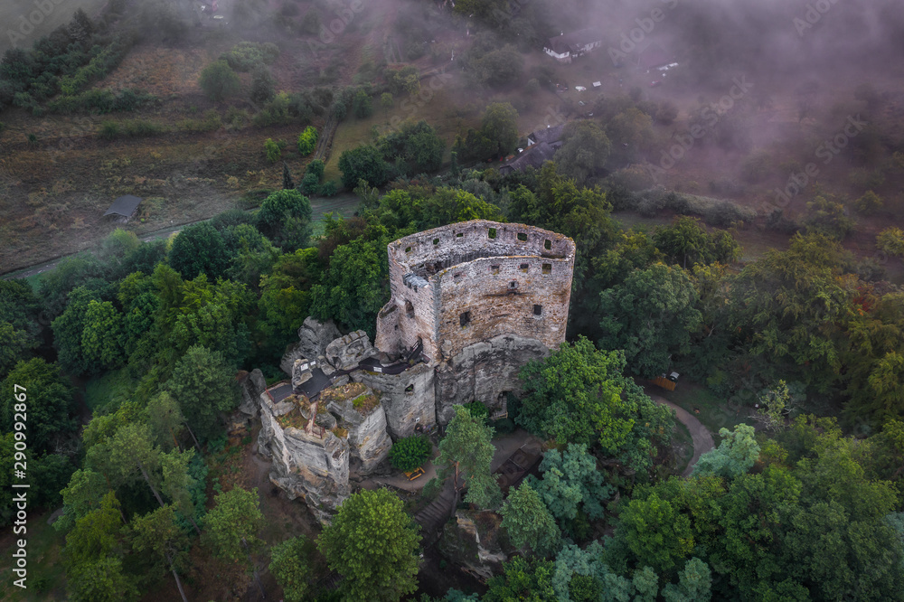 Valecov is a ruin of a medieval rock castle on the territory of the municipality of Bosen in the district of Mlada Boleslav. It stands on rock formations at the western edge of the Bohemian Paradise.