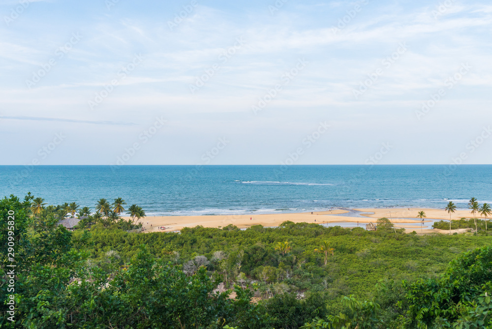 View of Nativos Beach in Trancoso, Bahia, Brazil