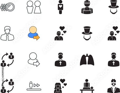 people vector icon set such as: therapy, community, bathroom, guide, metal, glass, stair, down, organ, image, respiratory, glyph, workman, boss, staff, supervisor, staircase, tech, floor, users
