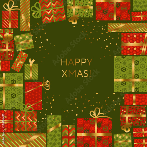 Christmas gifts frame in re...