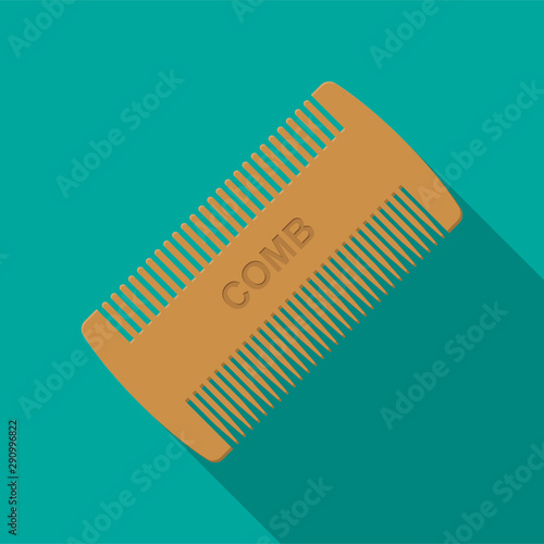 Wooden beard comb vector flat design.