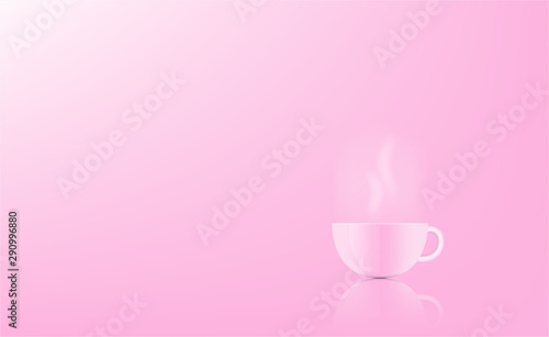 Abstract pink background gradient coffee break concept that is used as a component of the work