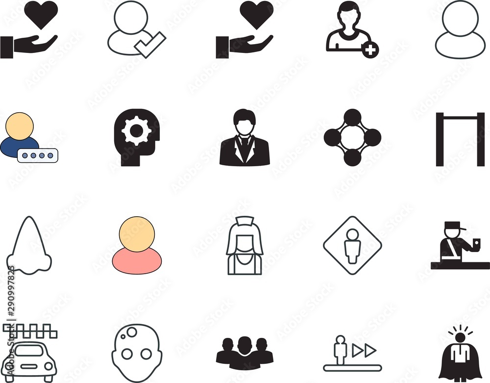 Obraz premium people vector icon set such as: creativity, plane, horizontal, cleaning, speed, persons, recreation, hair, beautiful, household, transport, vacuum, mind, creative, inspiration, cab, suit, house, step