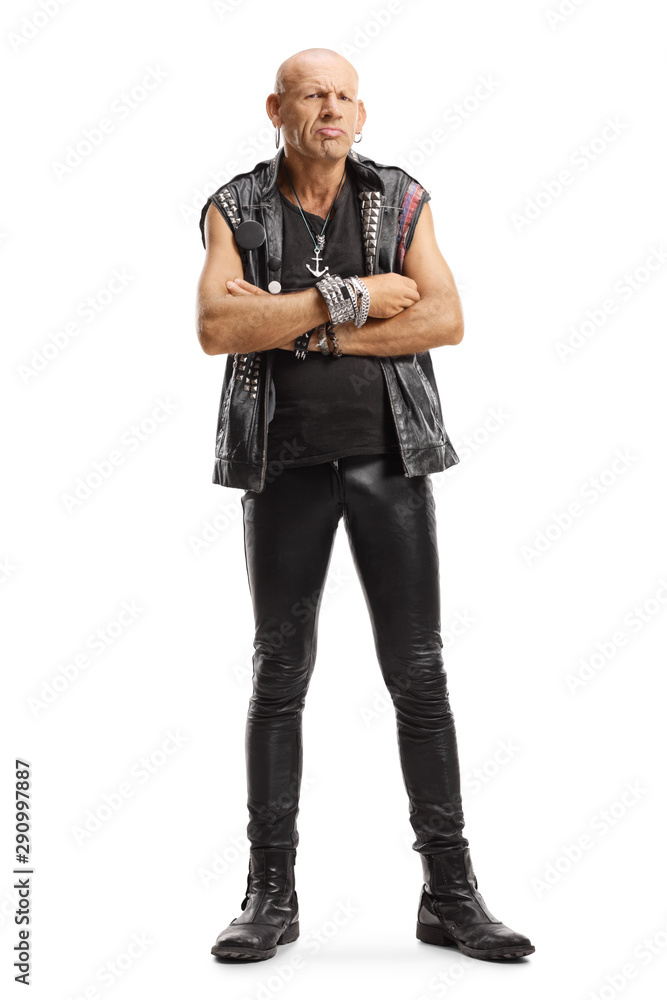Grumpy punker standing with arms crossed Grumpy punker standing with arms crossed