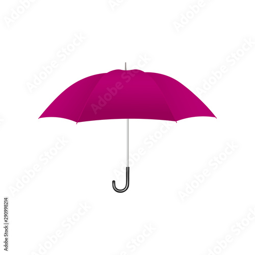 Colorful purple umbrella isolated on white background