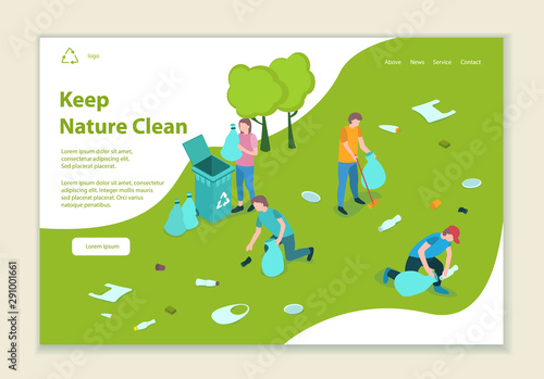 Concept of keep nature clean, website template