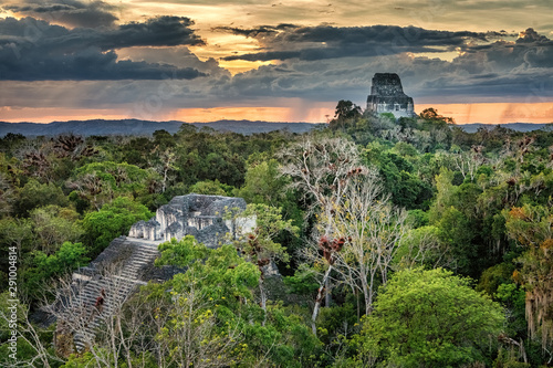 Tikal, Mayan Ruins, Bat Palace and Temple IV, Guatemala photo