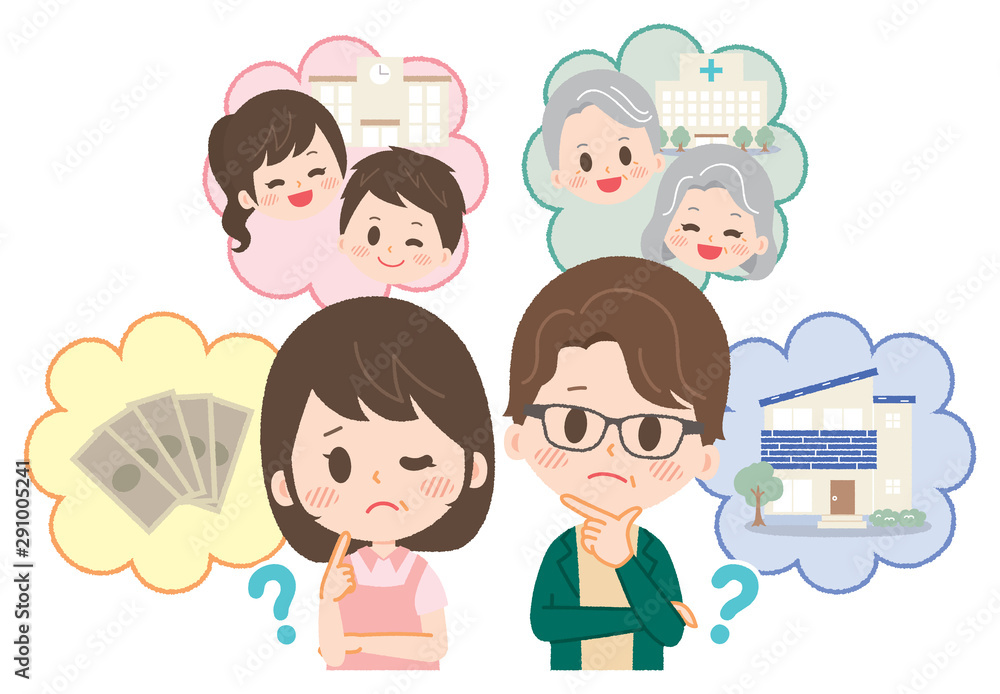 Illustration that couple is worried about lifestyle Illustration that couple is worried about lifestyle