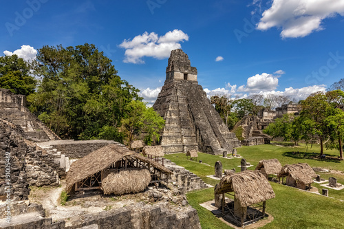 Εκτύπωση καμβά Tikal, Mayan Ruins, Temple I, The Great Jaguar, Main Plaza,  Guatemala