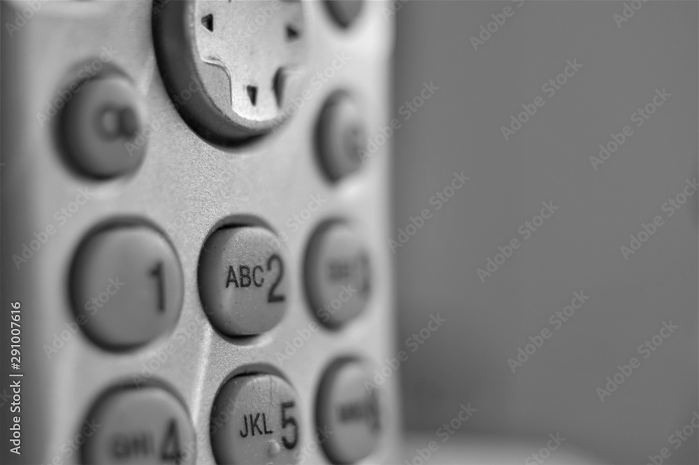 handset with buttons and joystick, macro black and white photo handset with buttons and joystick, macro black and white photo