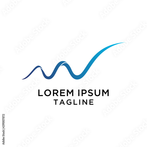 initial letter logo NW Wave, logo template