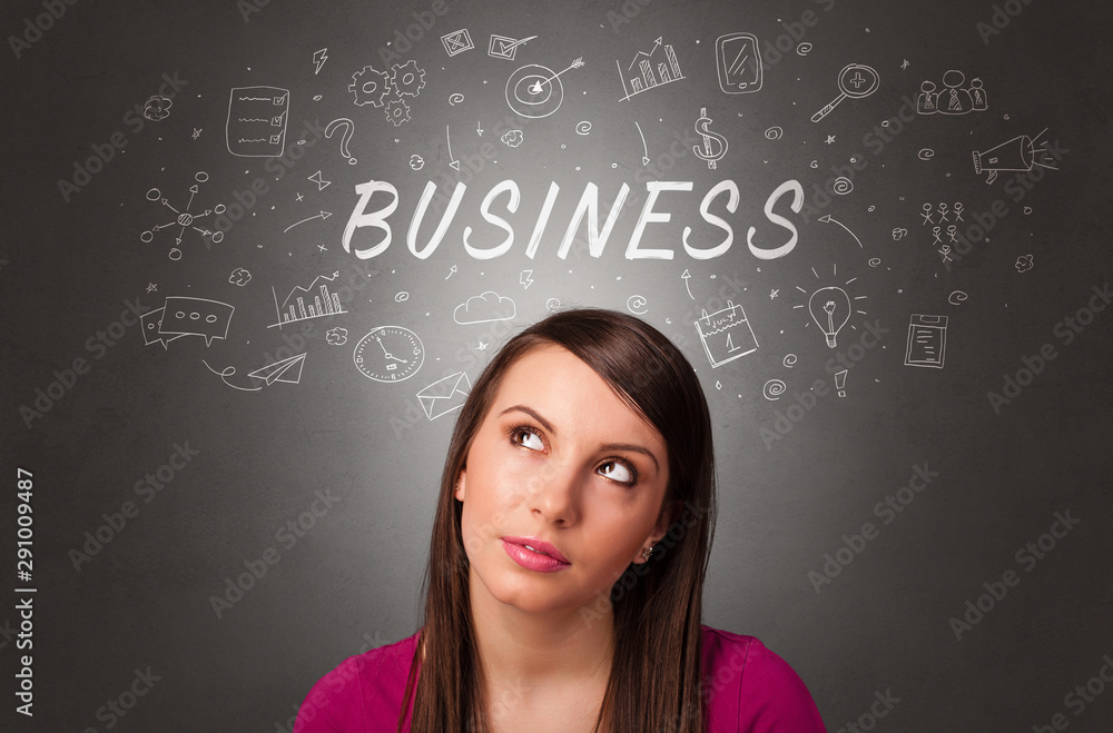 Pretty girl with business task schedule concept Pretty girl with business task schedule concept