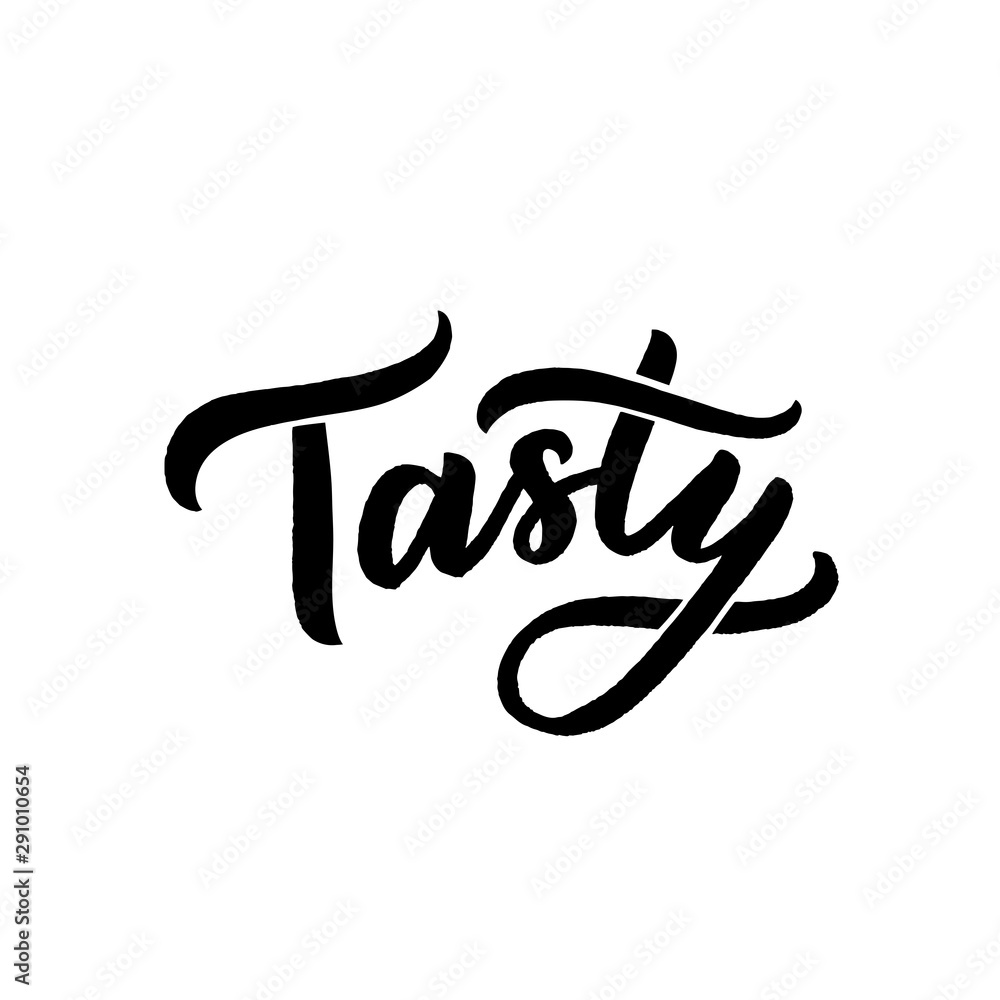 Hand drawn lettering tasty for overlay, banner, poster, packaging, logo, lable. Calligraphy tasty. Hand drawn lettering tasty for overlay, banner, poster, packaging, logo, lable. Calligraphy tasty.