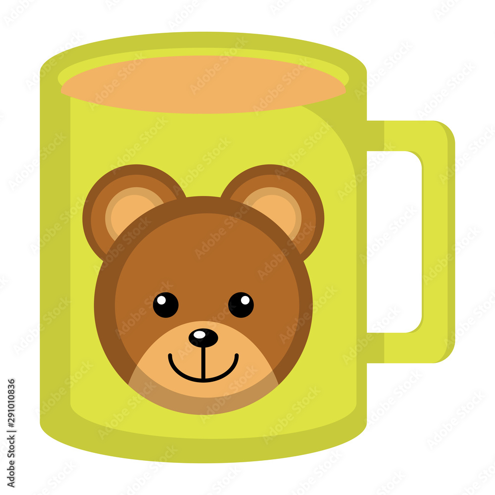 Isoalted mug image with a teddy bear - Vector Isoalted mug image with a teddy bear - Vector