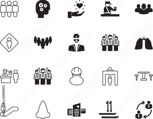 people vector icon set such as: restroom, respiratory, builder, closeup, plastic, anatomy, industry, winter, down, love, service, life, barrier, emergency, feeling, travelling, cancer, boy, knowledge