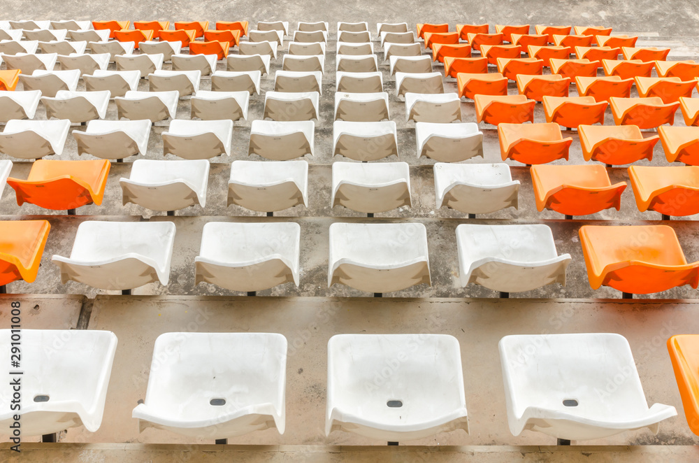 Obraz premium The sport seat grandstand in an empty stadium.