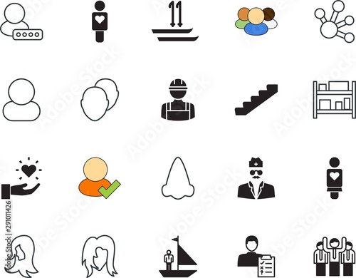 people vector icon set such as: sense, water, storage, hat, nasal, shoe, box, skis, cooperation, checklist, winter, friends, snow, walk, view, manufacturing, surgeon, stick, activity, body, architect