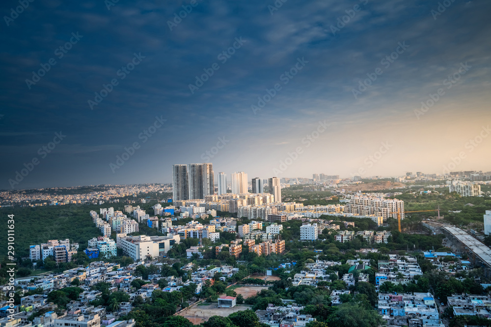 Hyderabad city buildings and skyline in India Hyderabad city buildings and skyline in India