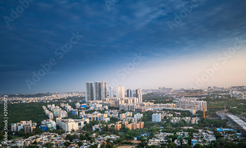 Hyderabad city buildings and skyline in India