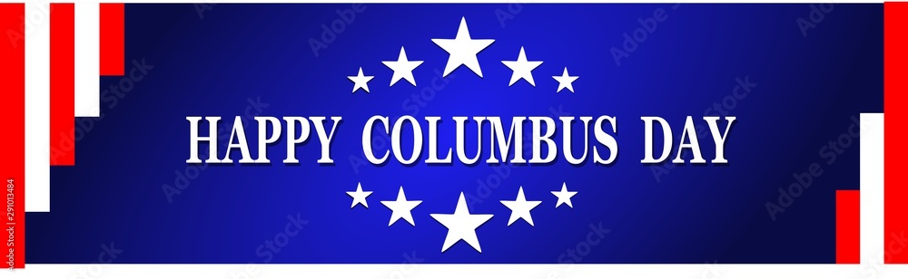 Columbus Day,  web banner ot Template poster with USA flag