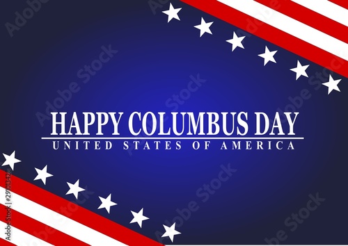 Columbus Day, web banner ot Template poster with USA flag