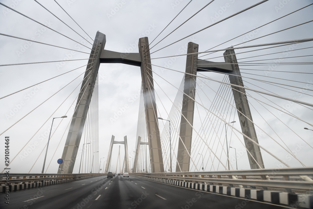 Naklejka premium Bandra–Worli Sea Link is a cable bridge in Mumbai, India