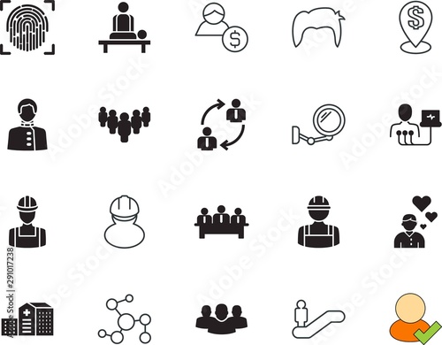 people vector icon set such as: rescue, travel, plumber, portable, valentine, way, log, connect, step, map, easter, exam, satellite, spread, management, engineering, faith, lungs, christian
