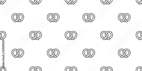 pretzel seamless pattern cookie vector snack bread scarf isolated wallpaper tile background illustration design