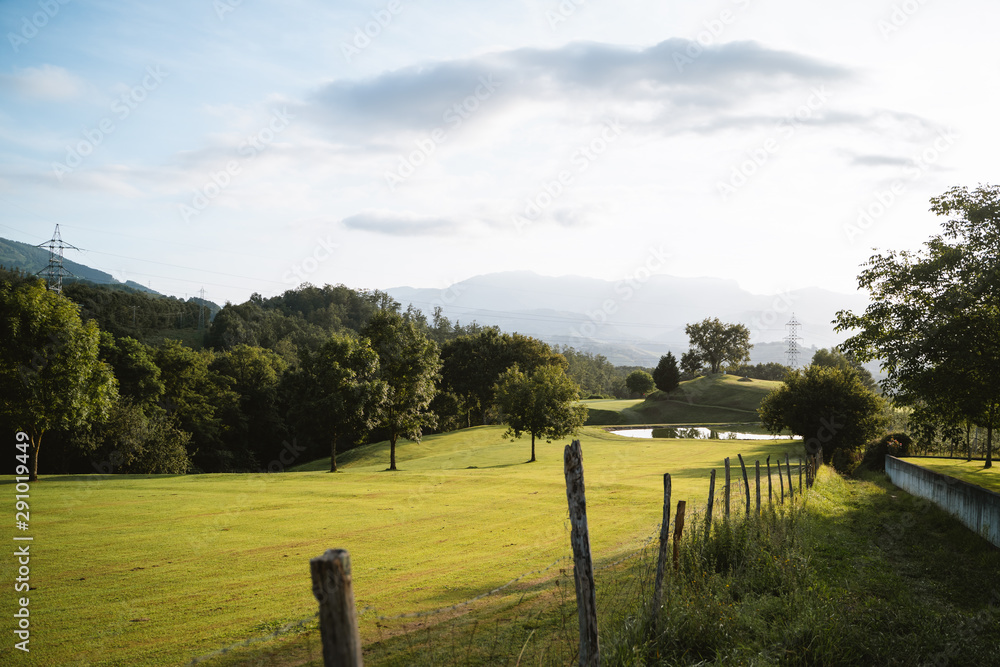 Golf field on the countryside in Basque Country