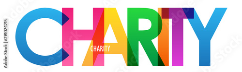 CHARITY colorful rainbow typography banner