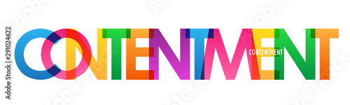 CONTENTMENT colorful rainbow typography banner