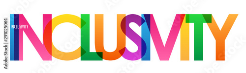 INCLUSIVITY colorful rainbow typography banner photo