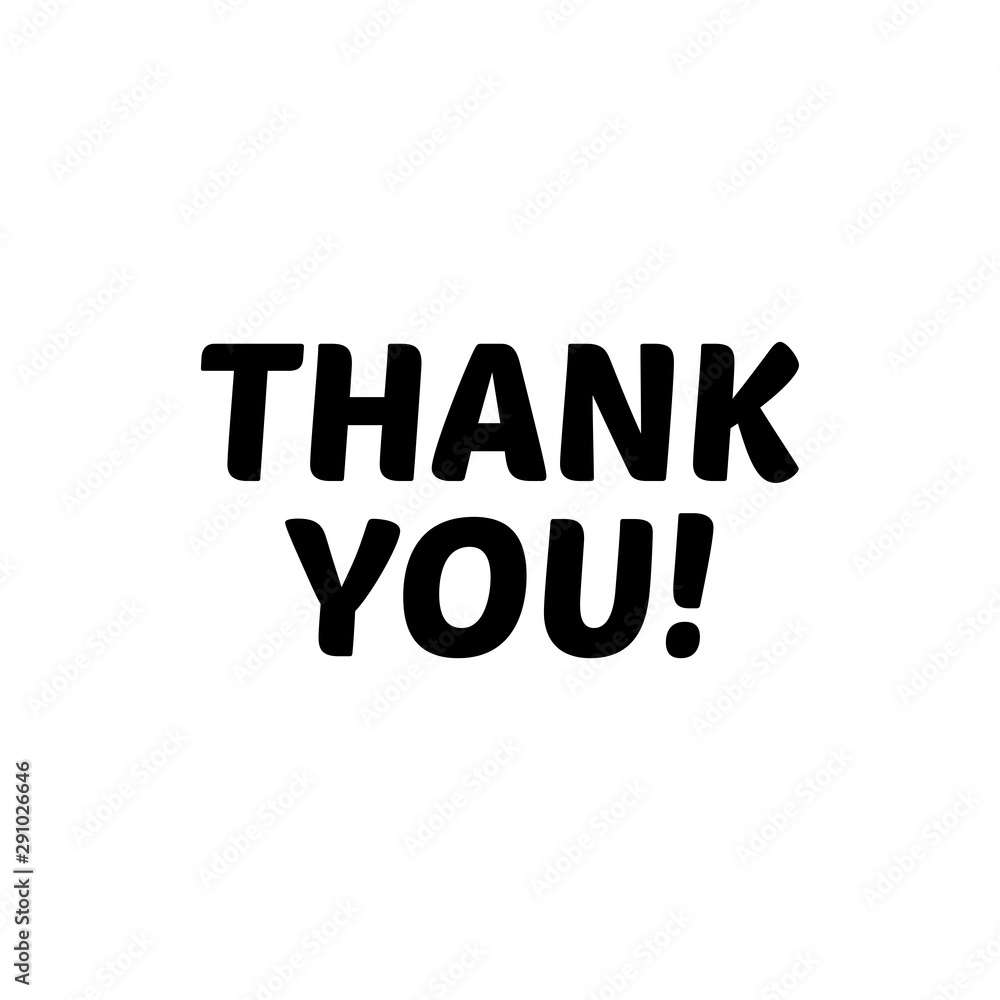 Fototapeta premium Thank you text, vector illustration