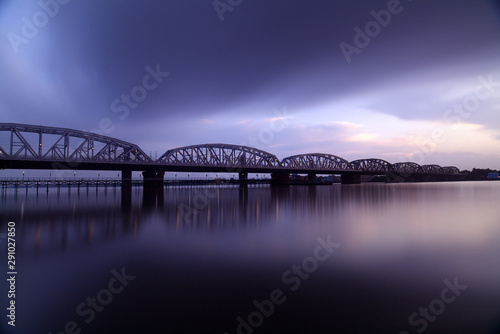 Storm Cloud and a scenic View of Vivekananda Bridge Kolkata West Bengal India