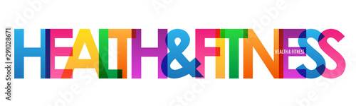 HEALTH & FITNESS colorful rainbow typography banner
