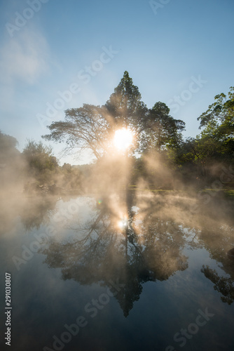 the hot springs in the nationalpark of Chae Son or Jaesorn north of the city of Lampang in North Thailand.