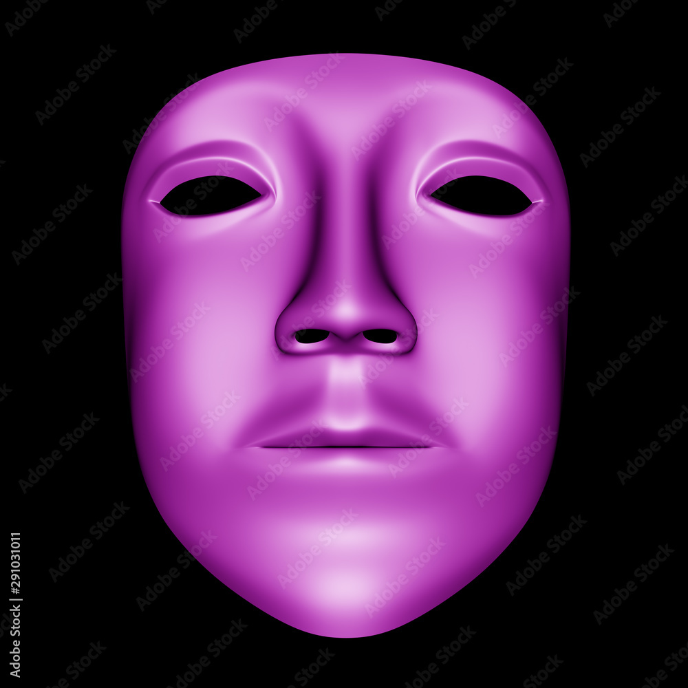 Mask on black background. 3D Illustration. Mask on black background. 3D Illustration.