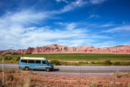 Camper van travel by the mountains © Abigail Marie