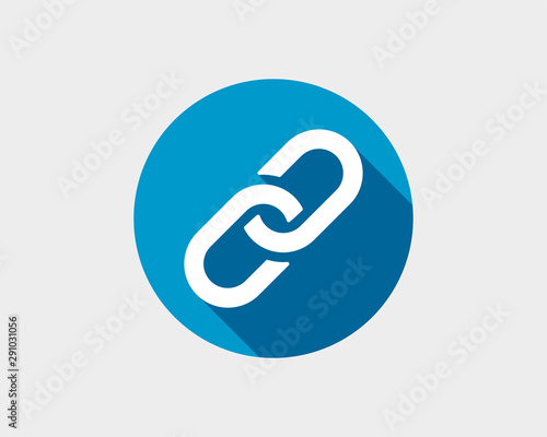 Chain link vector icon. Chainlet element flat design. Concept connection symbol isolated on white background. photo