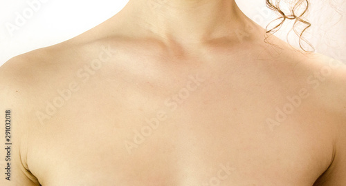 clavicle and chest of a woman photo